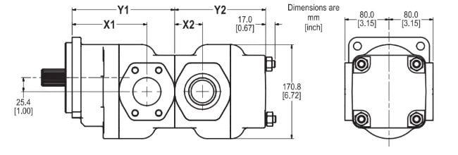 PGP640 PGM640 Tandem Unit Dimension